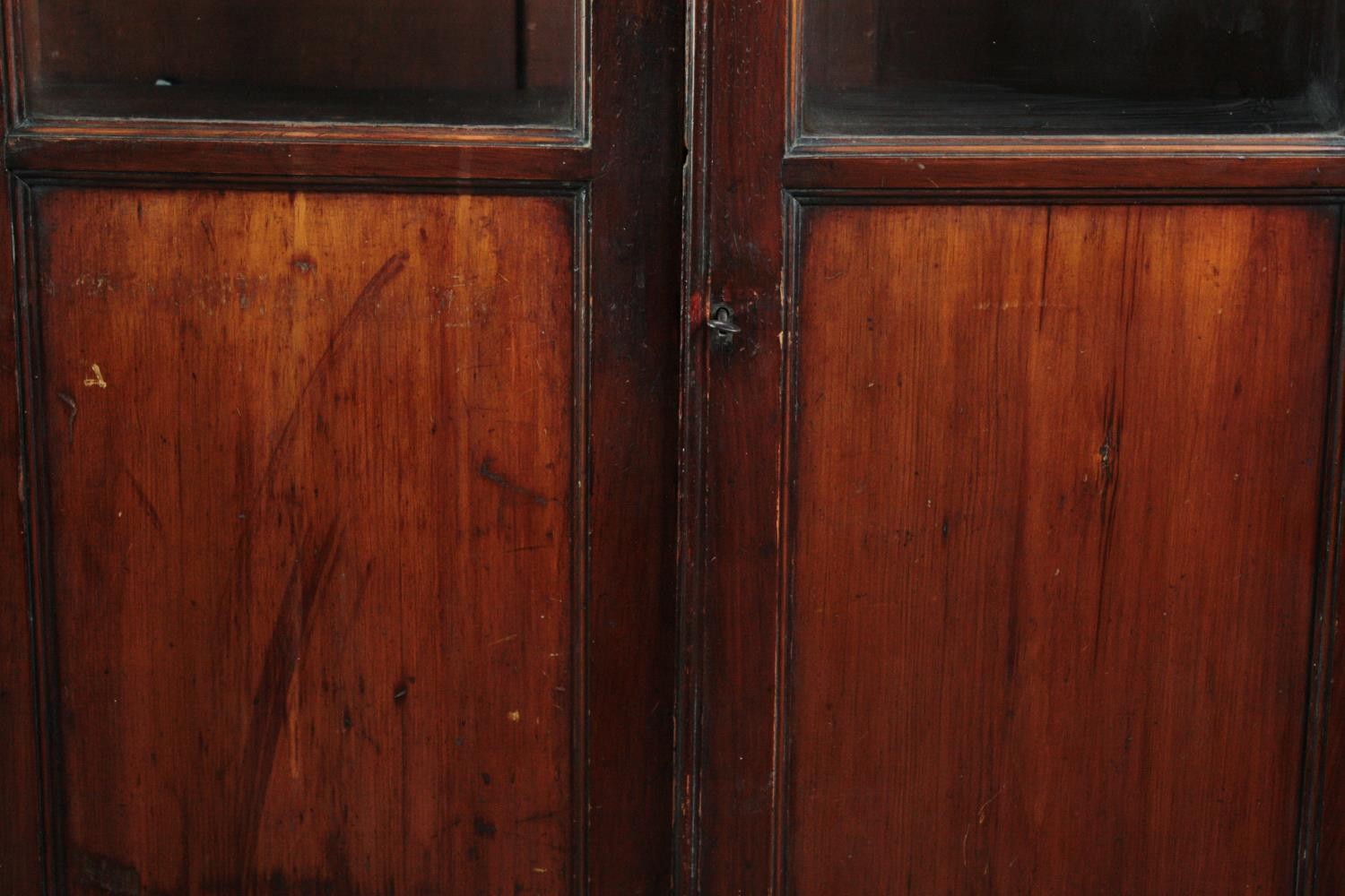 Bookcase, C,1900 stained pine. H.190 W.79 D.27cm. - Image 5 of 5