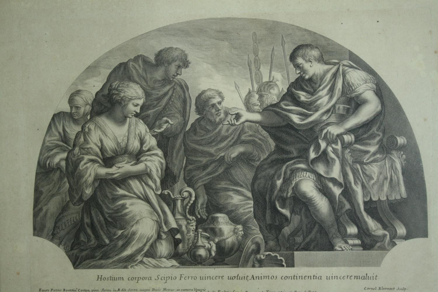 Cornelis Bloemaer. Four engravings. Classical scenes. Framed and glazed. H.30 W.40cm. (largest) - Image 5 of 6