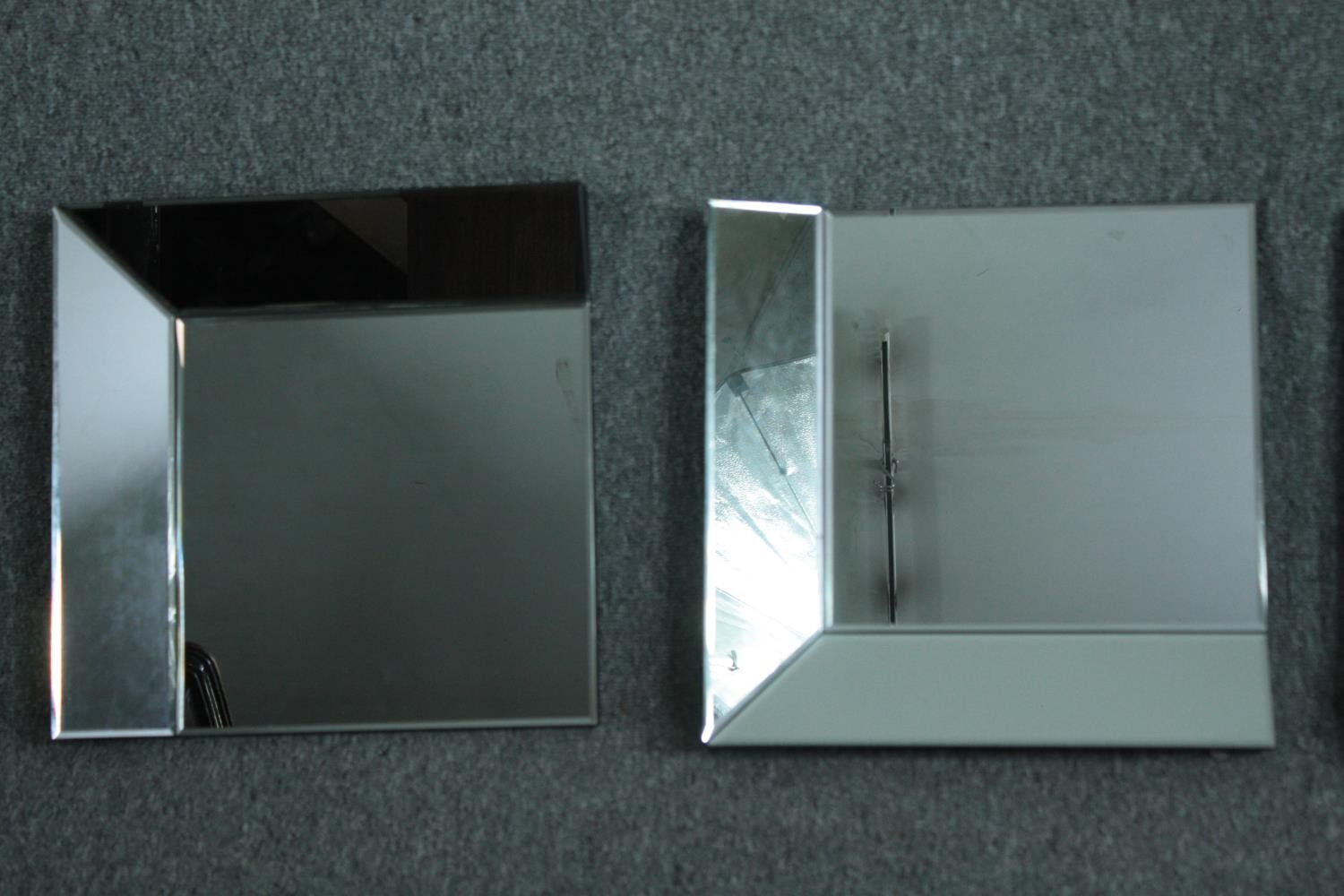 A contemporary wall mirror with glazed frame in four sections. H.42 W.40cm. (each) - Image 4 of 5