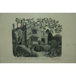 Claire Dalby (British b. 1944). Wood engraving titled 'Garden Cottage October'. Numbered 15 of 90