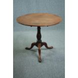 Occasional table, Georgian oak with tilt top action. H.75 Dia.86cm.