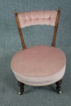 Nursing chair, Victorian walnut. H.68cm.