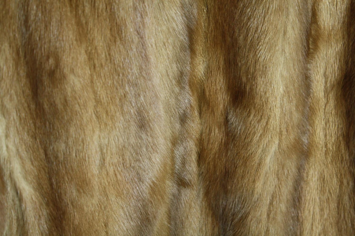 A vintage brown mink short fur coat by Scottish furriers A.E.Bell with dark green silk lining. - Image 9 of 11