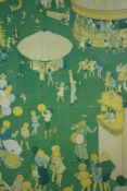 Nina K. Brisley (British. 1898-1978) Lithograph. "Heigh-Ho! Come to the Fair" From the 'Child
