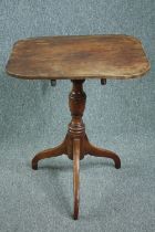 Occasional table, early 19th century mahogany with tilt top action. H.76 W.64 D.54cm.