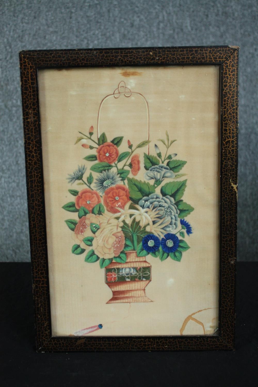 A Chinese watercolour painting on rice paper. Still life, flowers. Probably late nineteenth century. - Image 2 of 4