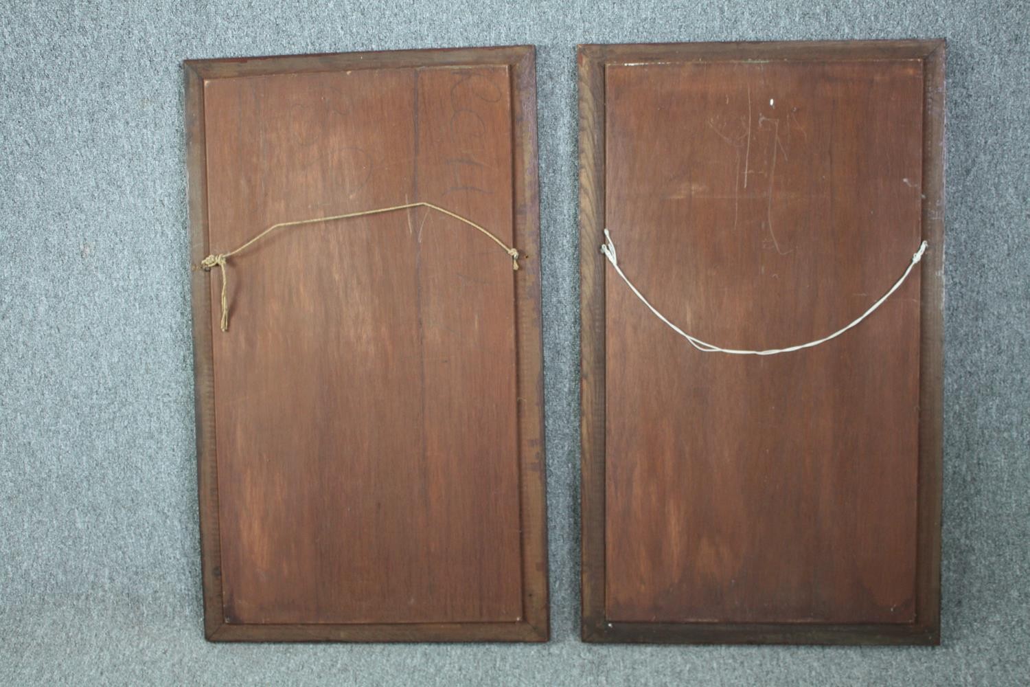 A pair of C.1900 oak framed mirrors. H.93 W.55cm. (each) - Image 3 of 3