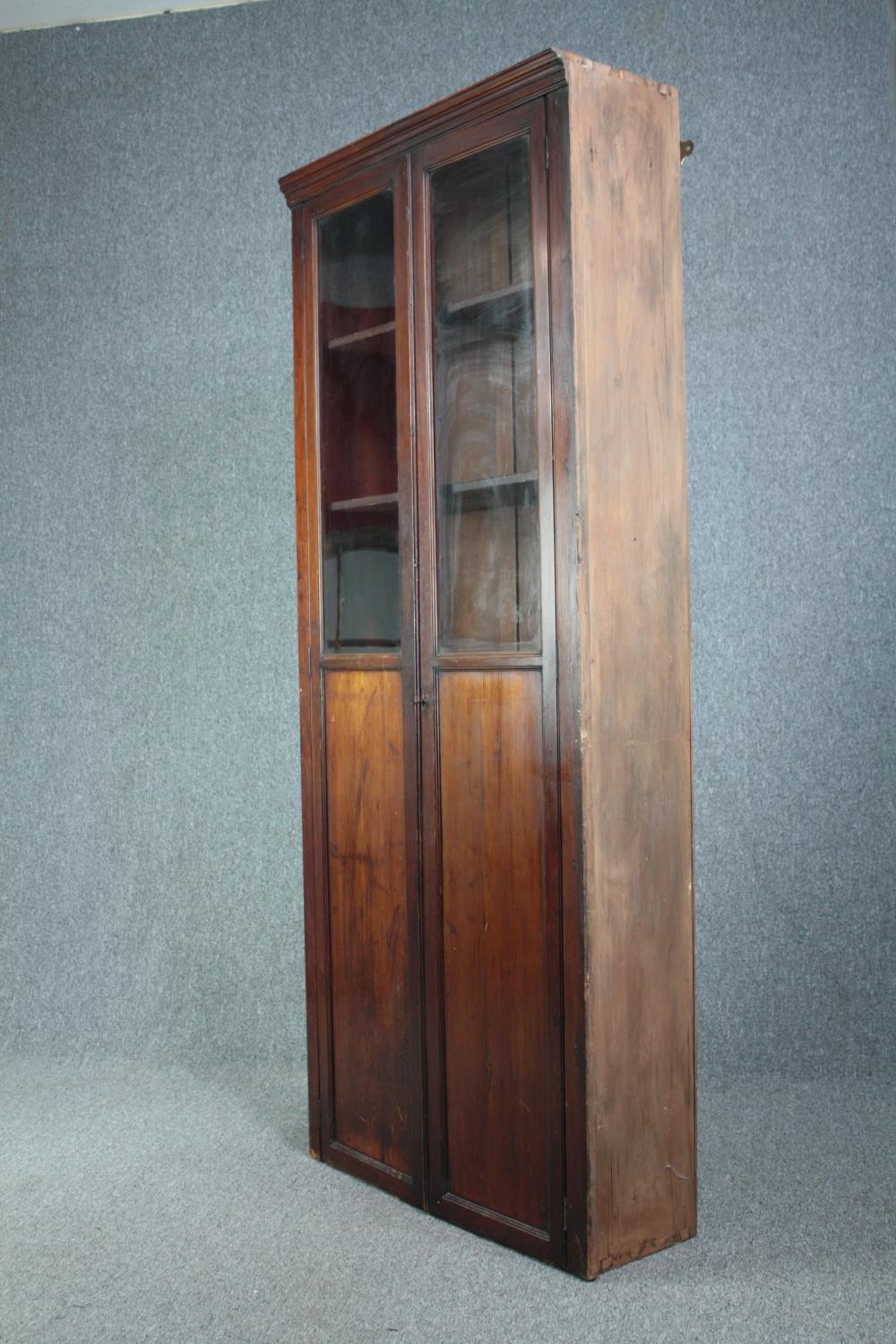 Bookcase, C,1900 stained pine. H.190 W.79 D.27cm. - Image 3 of 5
