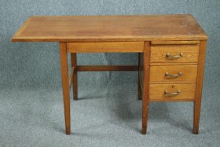 Desk, mid century light oak. H.70 W.122 D.56cm.