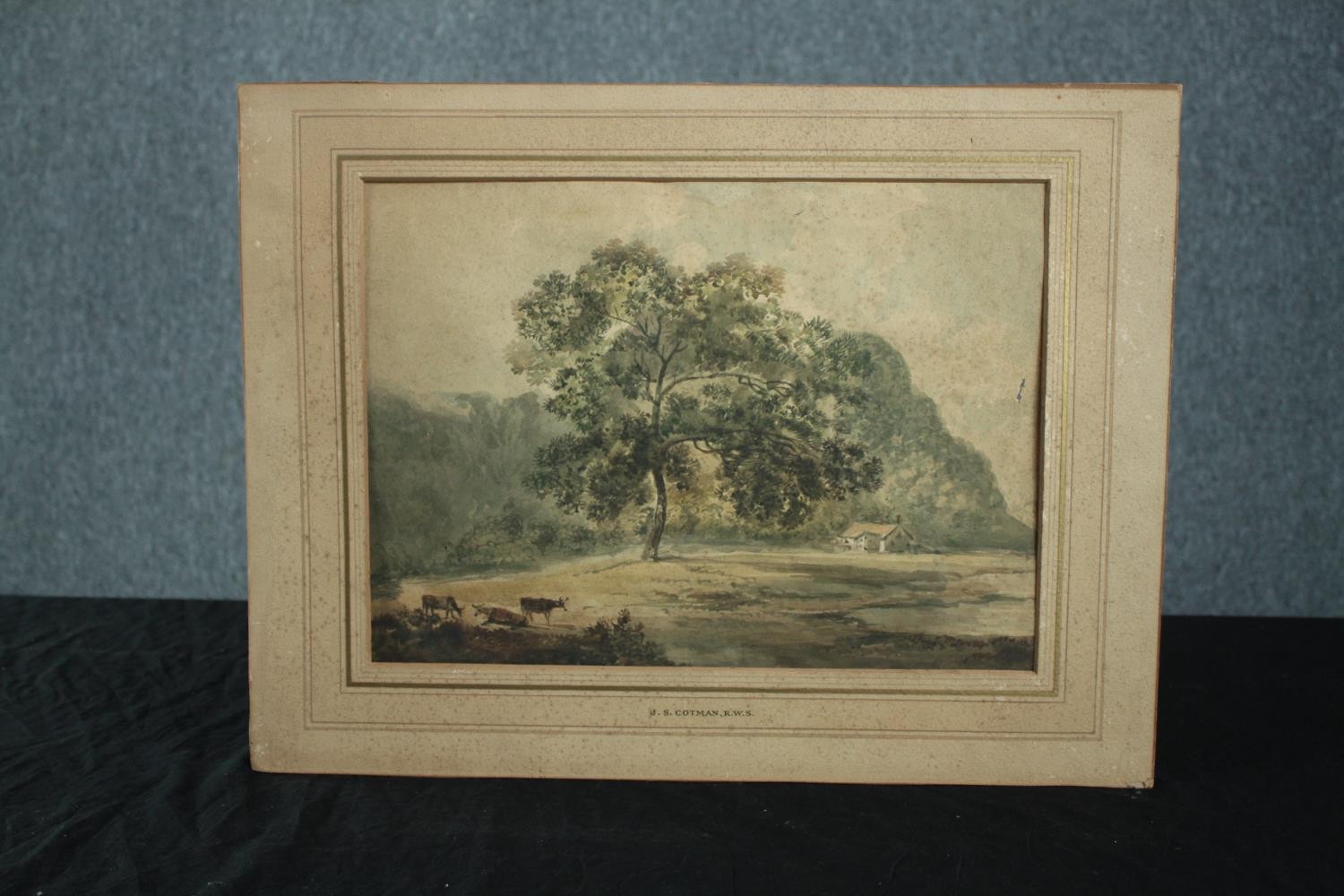 After John Sell Cotman (British. 1782 – 1842). Watercolour painting. Landscape. Foxed. H.39 W.50 cm. - Image 2 of 4