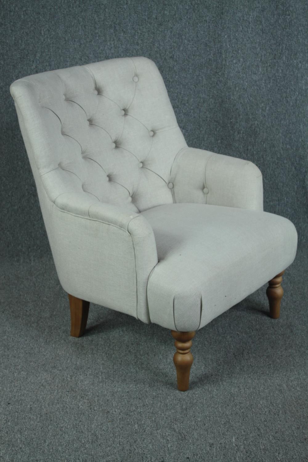 Armchair, contemporary upholstered in 19th century style. - Image 2 of 4