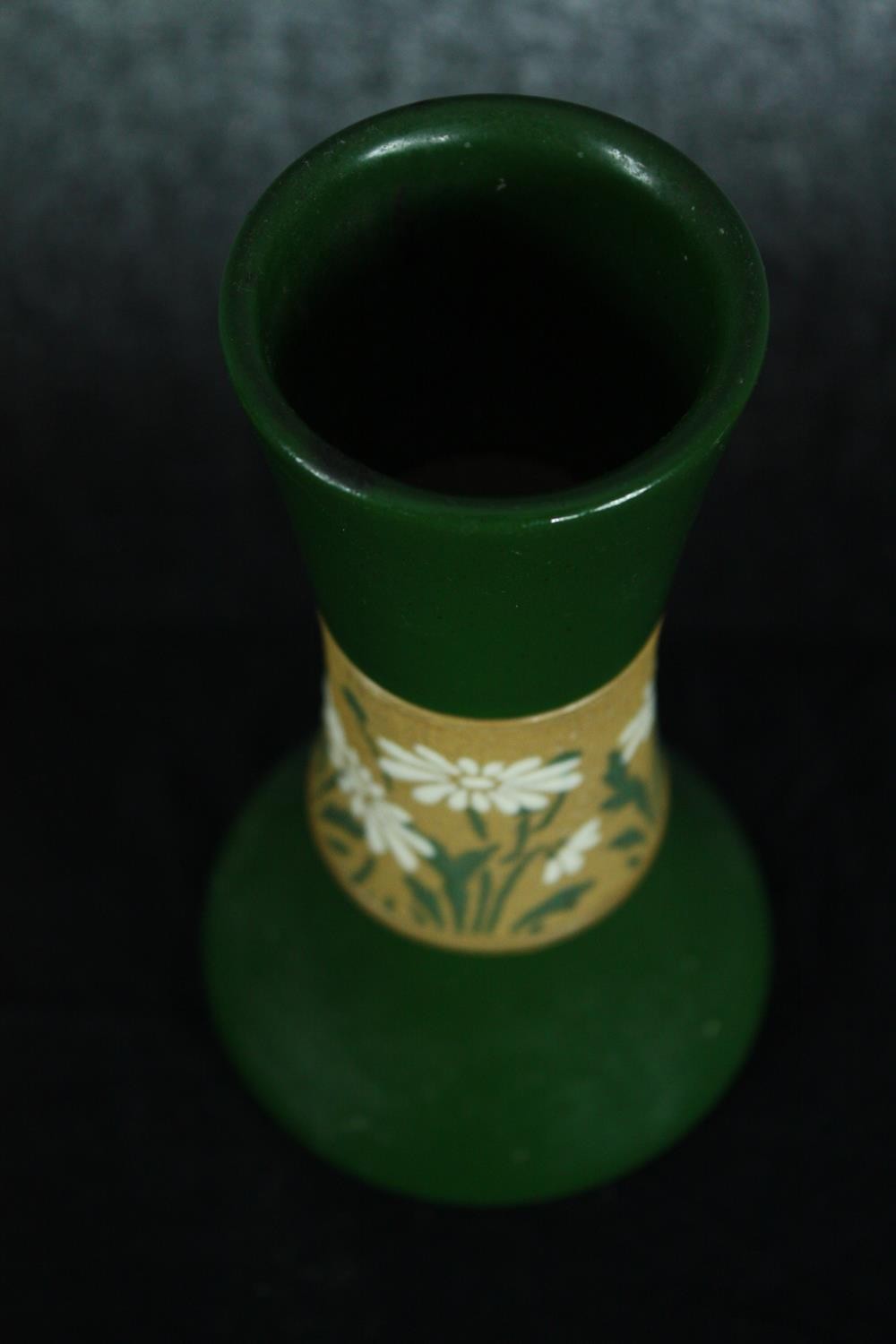 A matching pair of ceramic vases with embossed decoration. Stamp made in England. Twentieth century. - Image 3 of 6