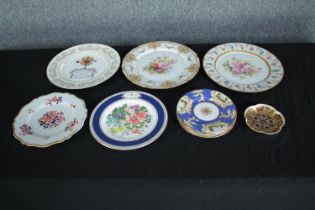A collection of porcelain including Limoges and Royal Worcester. Dia.28cm. (largest)