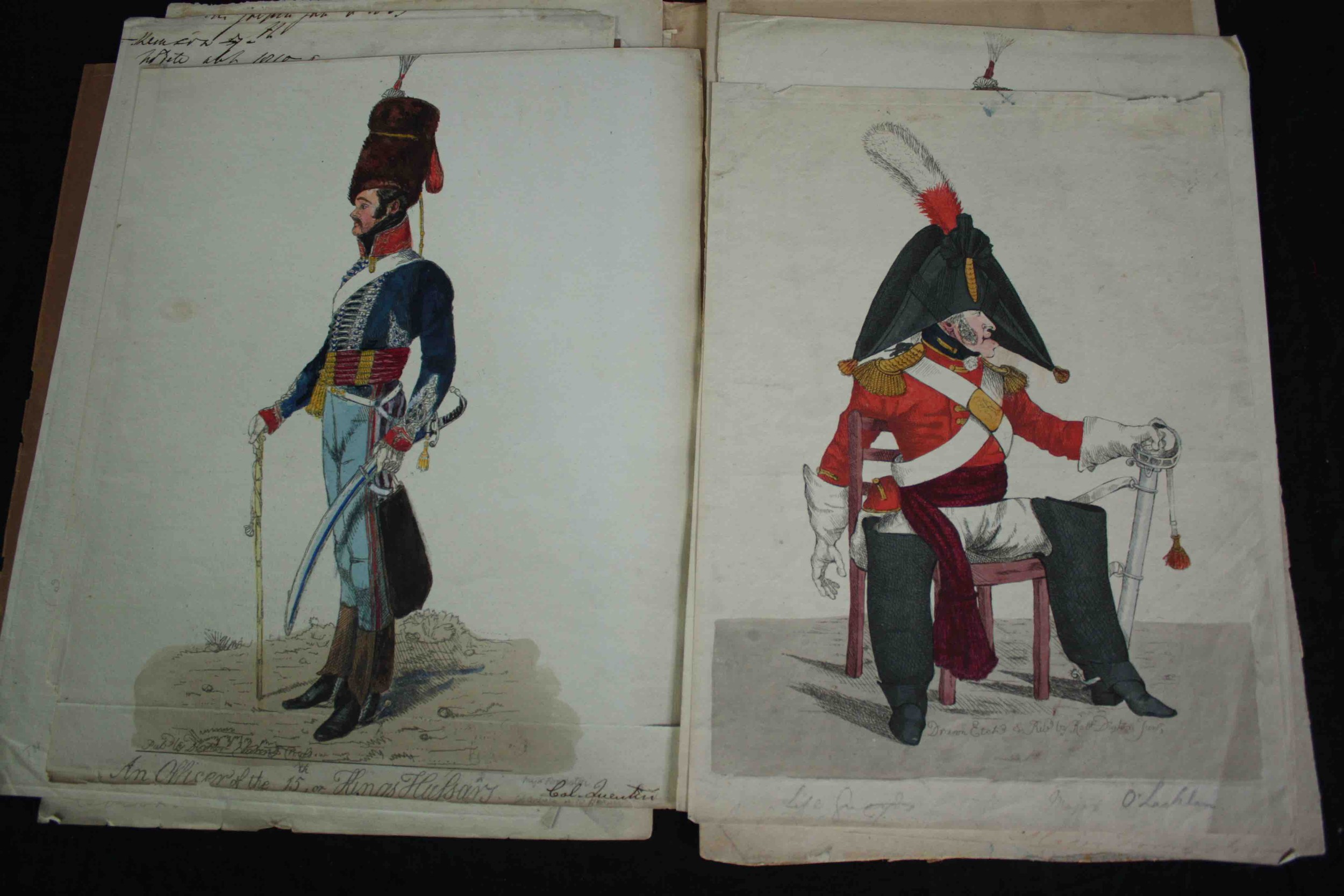 Robert Dighton (1752-1814). Eight military caricatures, circa 1810. Etched and hand coloured. Some - Image 4 of 4