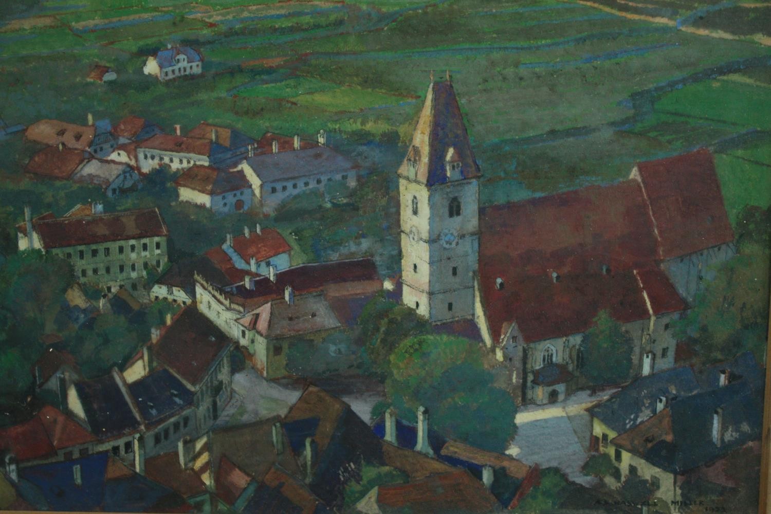 Archibald Eliot Haswell-Miller (British, 1887–1979). Watercolour painting of Wachau, Austria.