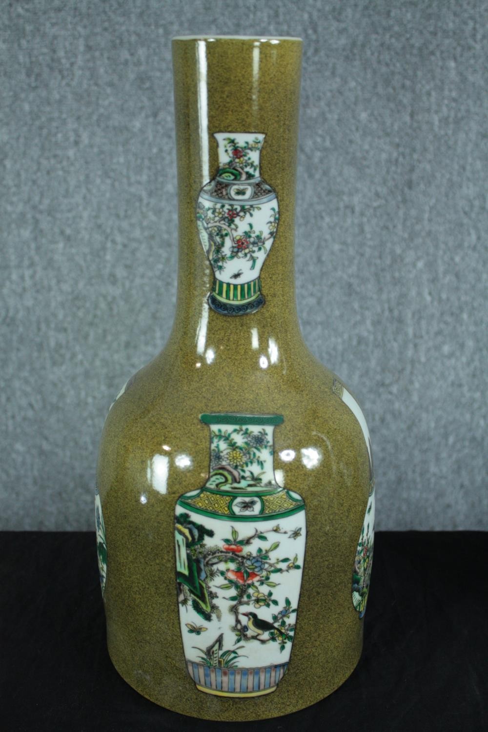 Two Chinese vases. Signed on the base with the artist's seal and decorated with Chinese porcelain - Image 2 of 7