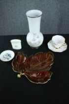 Royal Worcestershire and Rouge Royal. A mixed collection of porcelain. H.25cm. (largest)