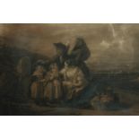 Engraving titled 'The Strayed Children'. Nineteenth century. Framed and glazed. H.54 W.60 cm.