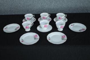 Chinese cups, saucers and plates. Made in China for the export market. Mid twentieth century. Dia.