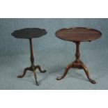 Tea table, Georgian mahogany with tilt top action along with a reproduction wine table. H.60 Dia.