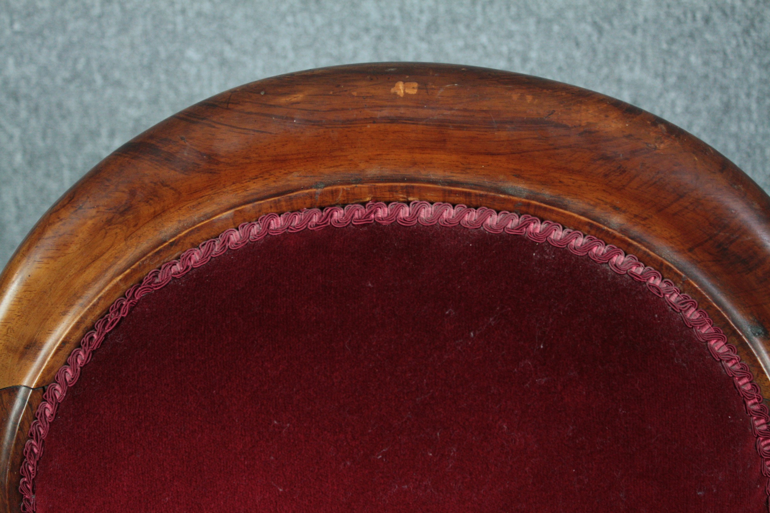 Nursing chair, Victorian rosewood. H.90cm. - Image 4 of 4