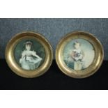 Two portrait prints of children in oval frames. One by Thomas Lawrence. Dia.17cm. (each)