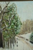 Oil on board. A winter scene. Signed indistinctly lower right. H.53 W.48 cm.