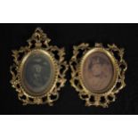 Two framed miniature portraits of Prince Ferdinand. One an engraving the other a watercolour. One