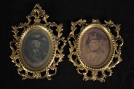 Two framed miniature portraits of Prince Ferdinand. One an engraving the other a watercolour. One