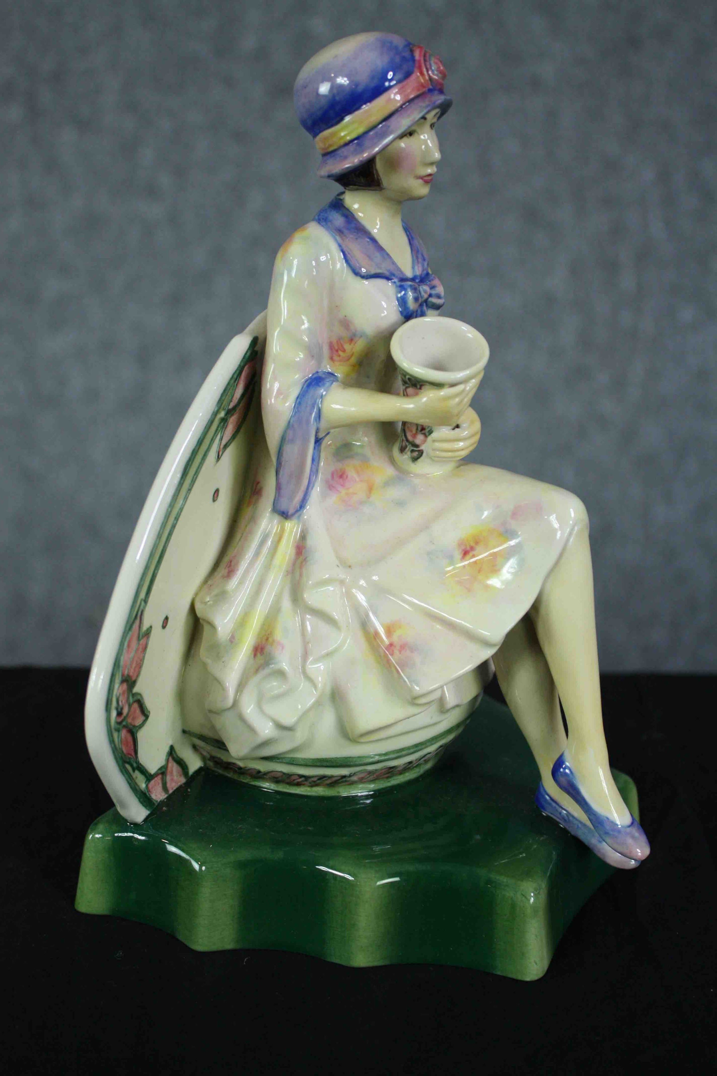 A Kevin Francis ceramic figure. Charlotte Rhead. Flat back. H.22cm. - Image 2 of 5