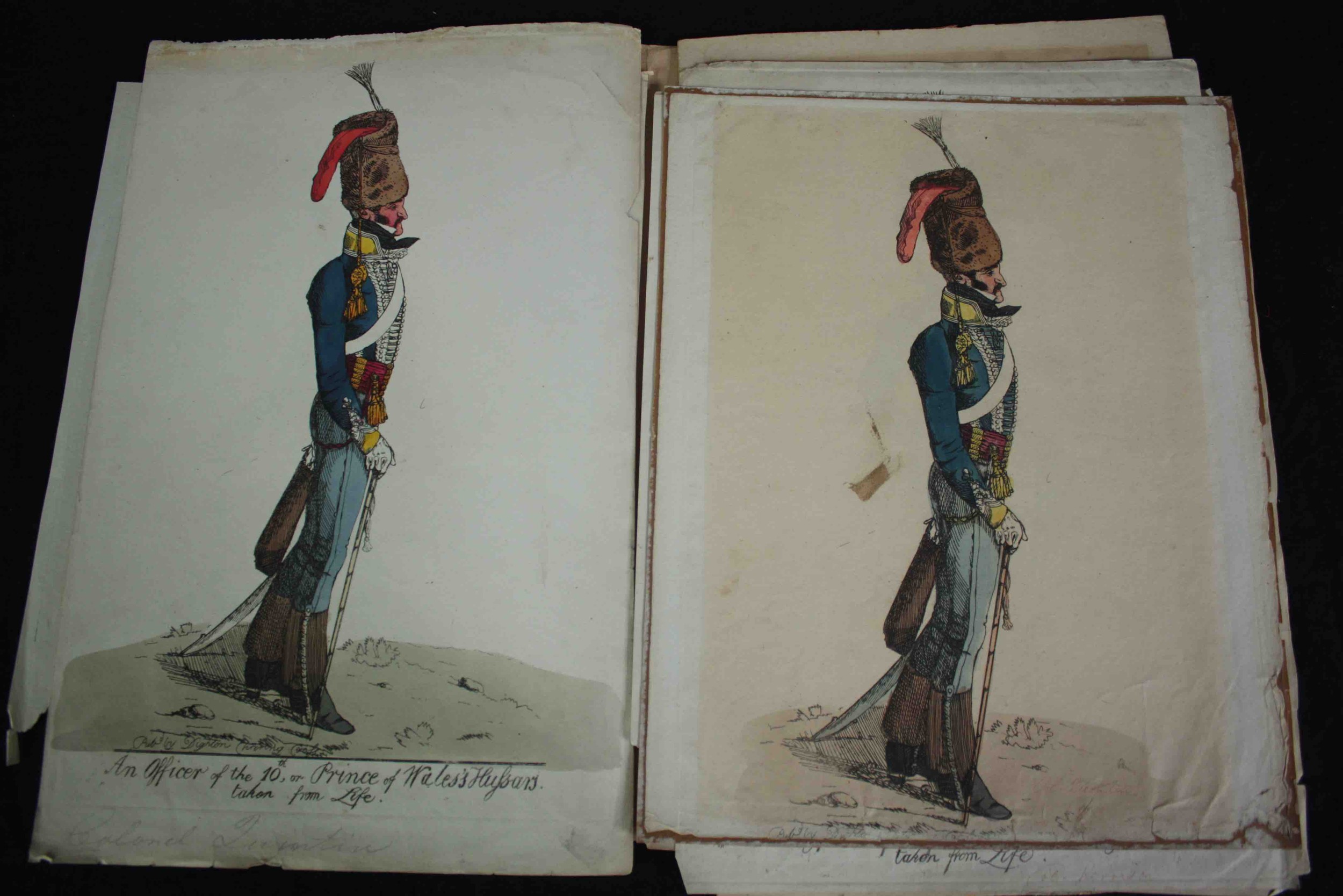 Robert Dighton (1752-1814). Eight military caricatures, circa 1810. Etched and hand coloured. Some - Image 3 of 4