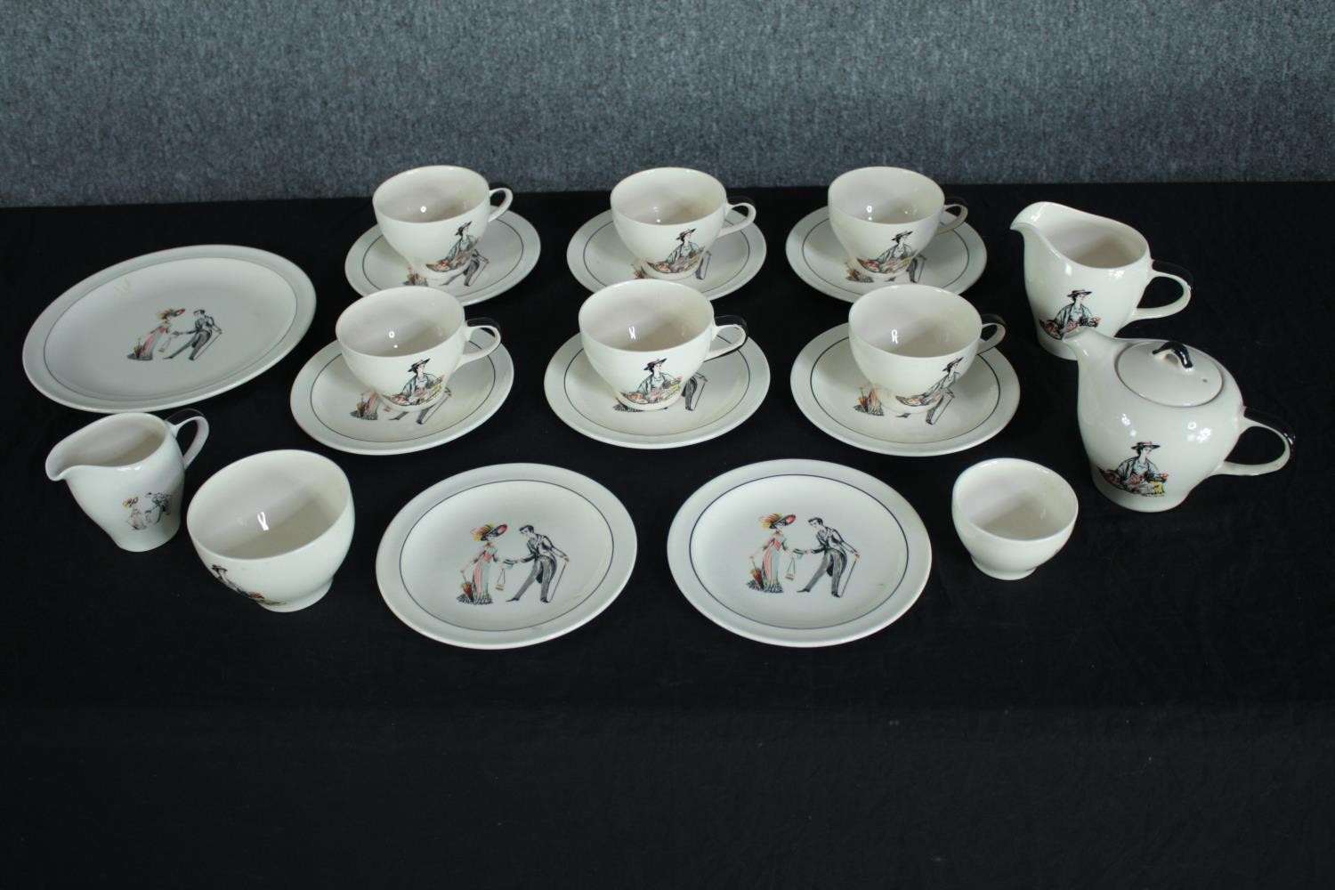 Healacraft China. A set of six cups and saucers, two creamers, a teapot, two bowls and side - Image 2 of 10