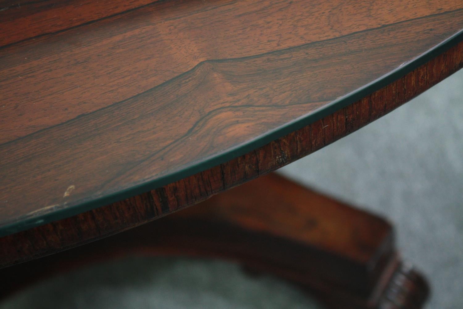 Dining table, William IV rosewood with tilt top action. H.83 Dia.122cm. - Image 9 of 9
