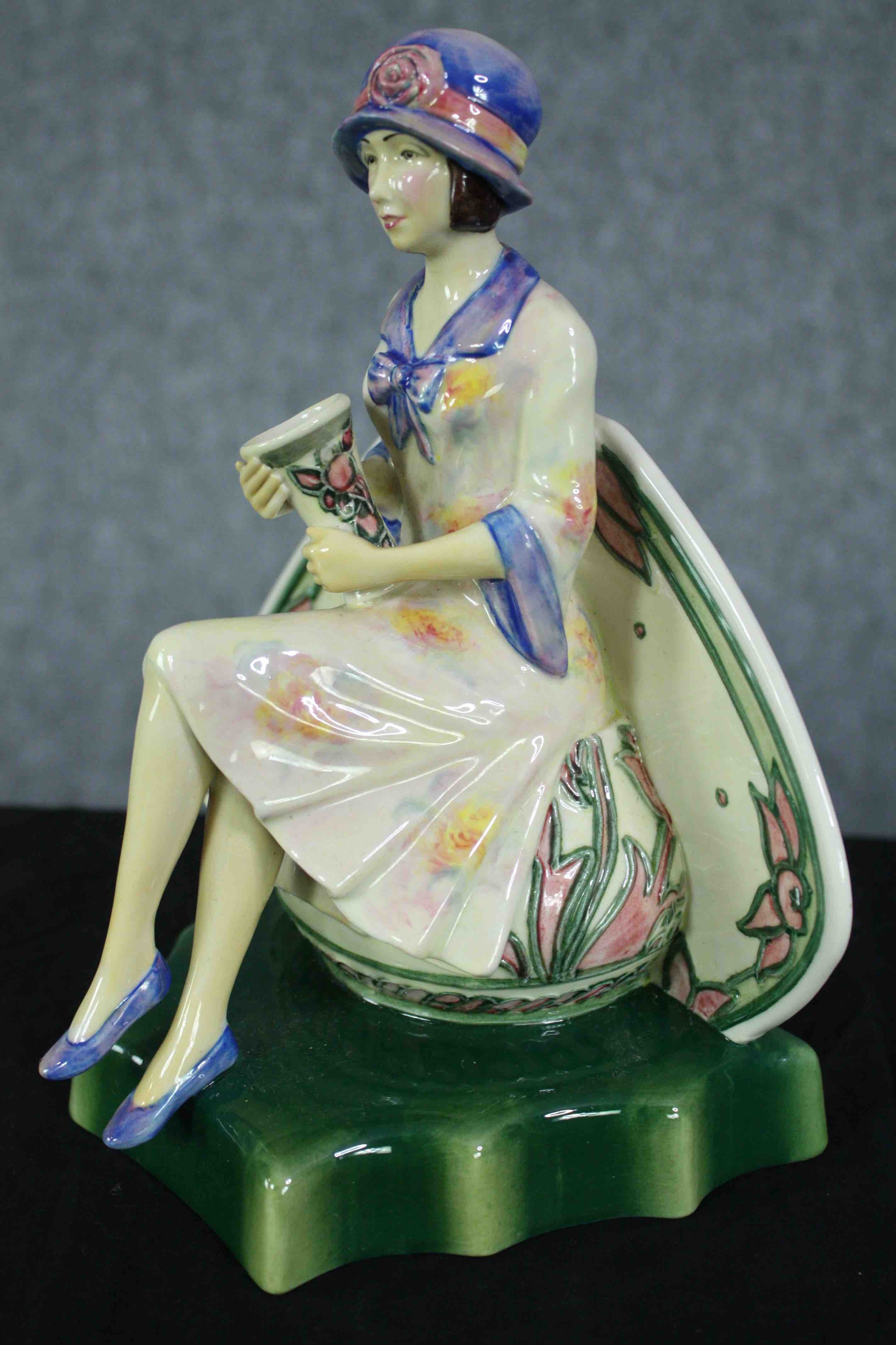 A Kevin Francis ceramic figure. Charlotte Rhead. Flat back. H.22cm. - Image 3 of 5