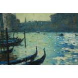 John Neale. Impressionist style view of Venice. Mid twentieth century in an older decorative framed.