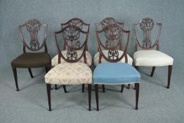 Dining chairs, a set of six Georgian style mahogany.