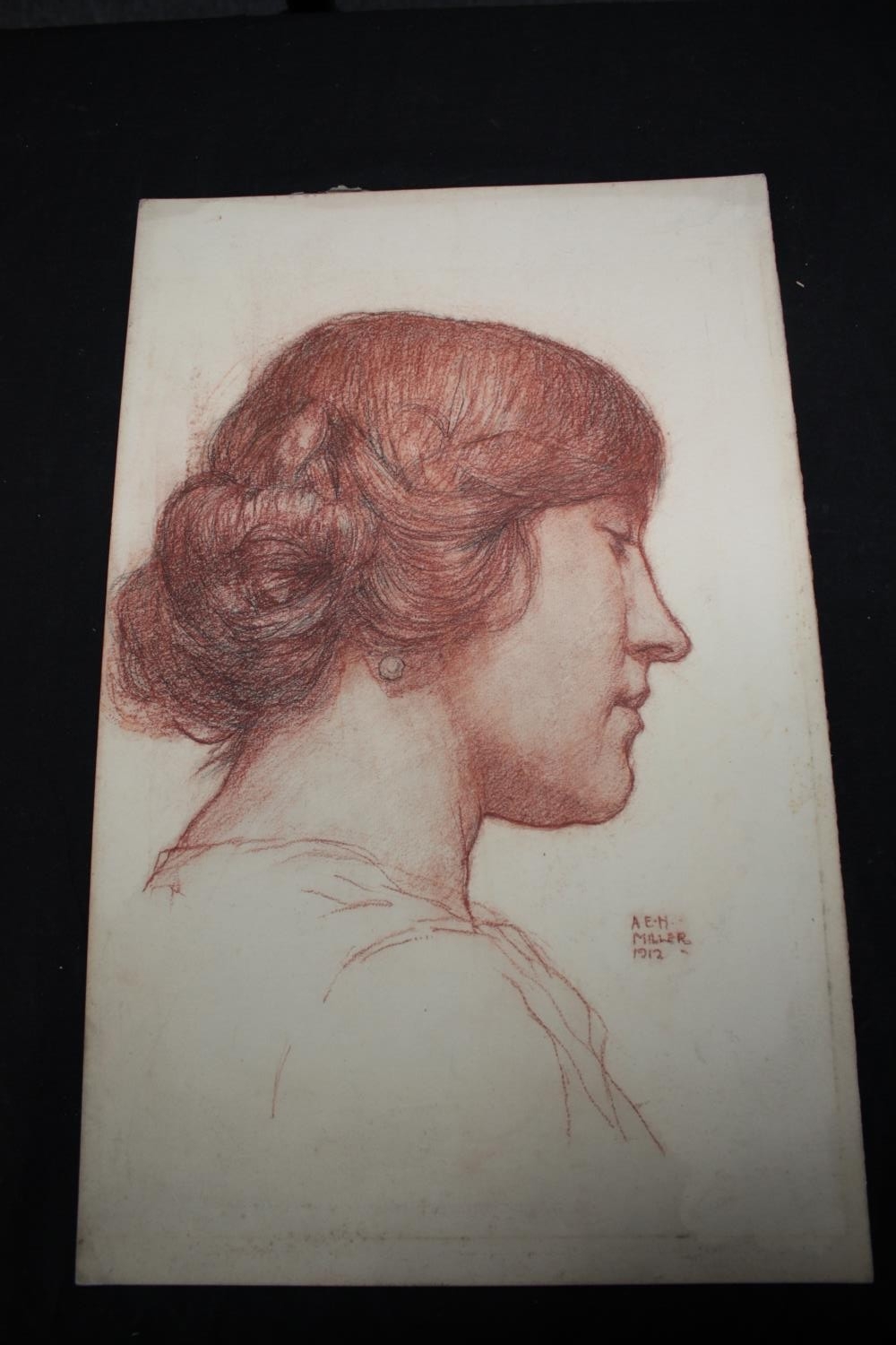 Archibald Elliot Haswell-Miller (British. 1887 - 1979). Coloured pencil on board. Profile - Image 2 of 4