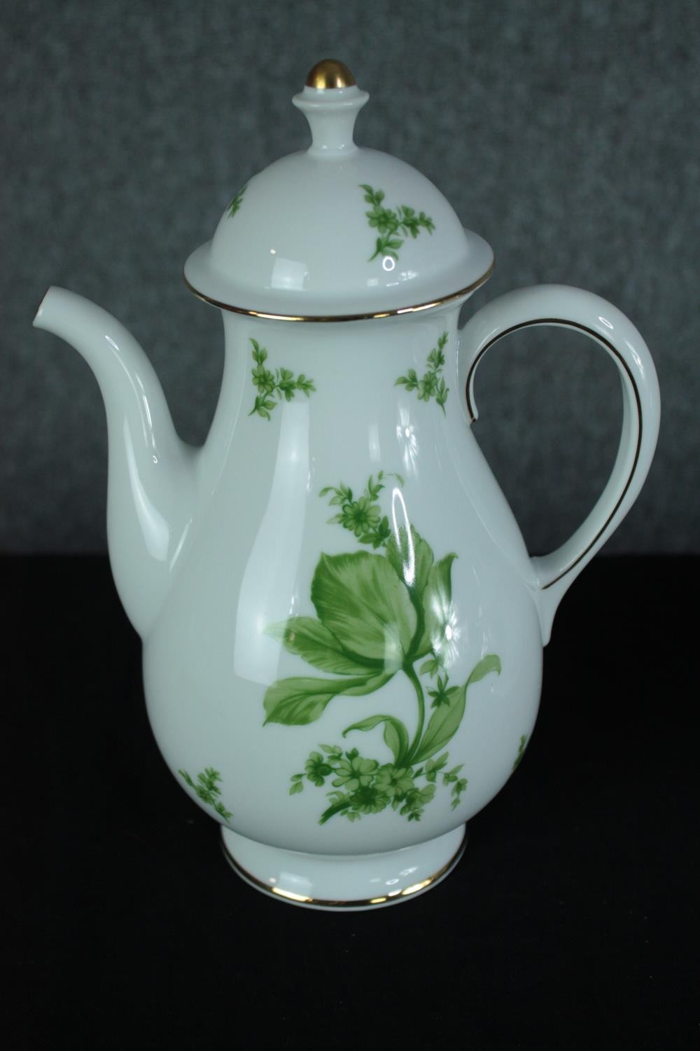 A large Konigl Pr Tettau tea set made up of two teapots, a coffee pot, sugar bowls, creamers, side - Image 9 of 15