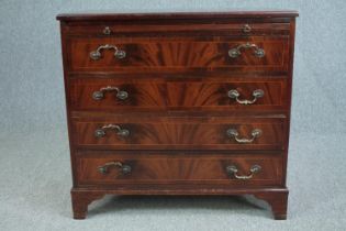 Chest of drawers, Georgian style mahogany. H.80 W.85 D.48cm.