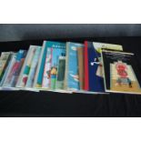 A mixed collection of modern children's books including 'The Making of Tintin in the World of the