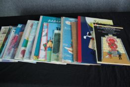 A mixed collection of modern children's books including 'The Making of Tintin in the World of the