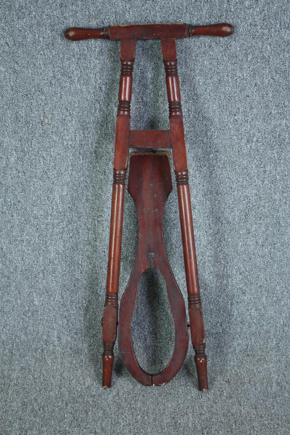 A 19th century mahogany free standing boot jack. H.86cm. - Image 3 of 3
