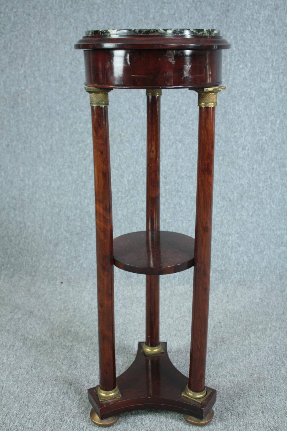 Jardiniere stand, early 19th century mahogany Empire style with ormolu mounts. H.89 Dia.32cm. - Image 2 of 4