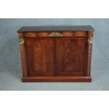 Chiffonier, Regency style Egyptian revival flame mahogany with ormolu mounts. H.82 W.107 D.34cm.