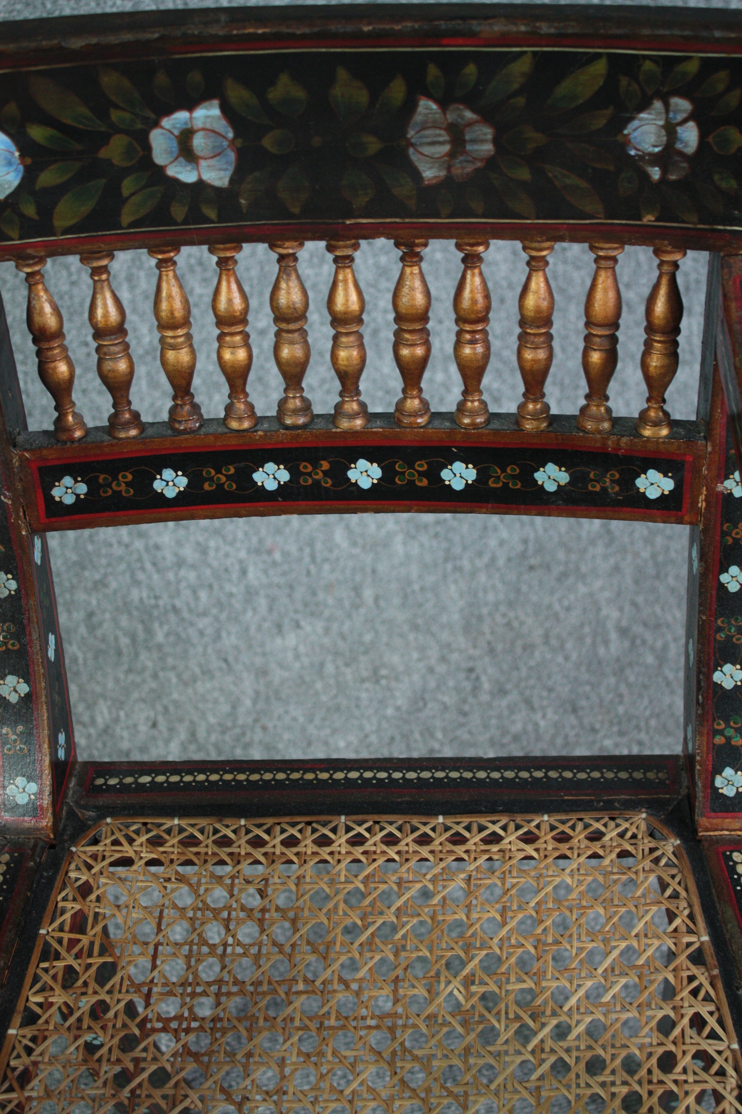 Armchair, early 19th century Anglo-Indian with painted decoration. H.84cm. - Image 5 of 5
