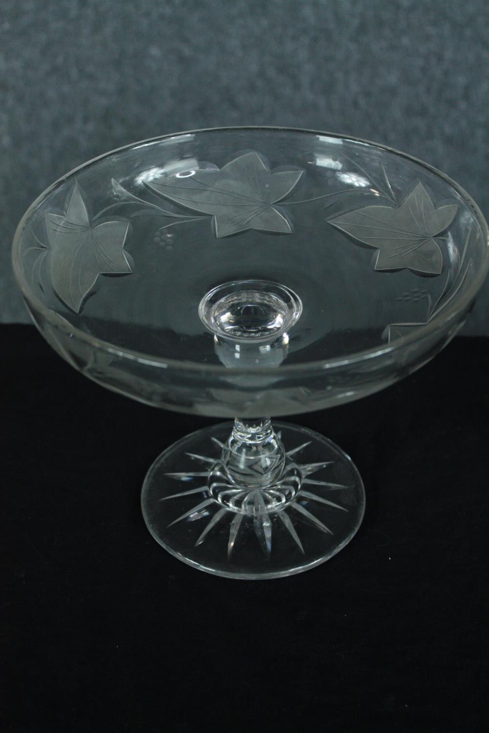 A collection of 19th century and 20th century mixed glass including a cut crystal decanter, an - Image 2 of 6