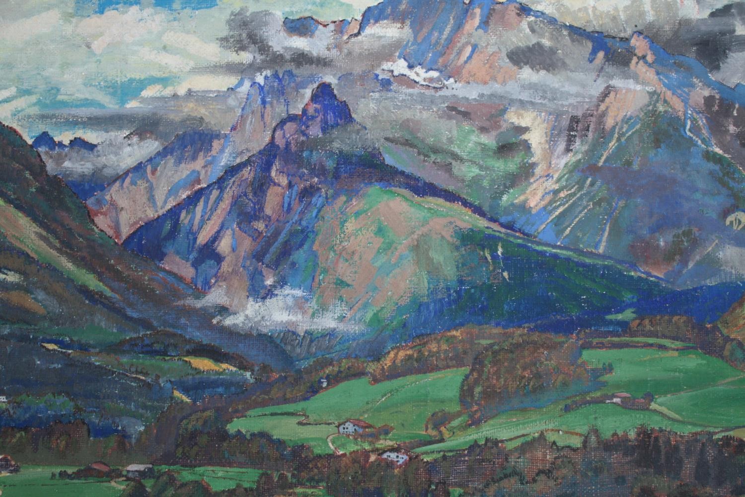 Archibald Elliot Haswell-Miller (British. 1887 - 1979). Oil painting on canvas. Scottish mountain