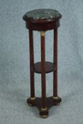 Jardiniere stand, early 19th century mahogany Empire style with ormolu mounts. H.89 Dia.32cm.