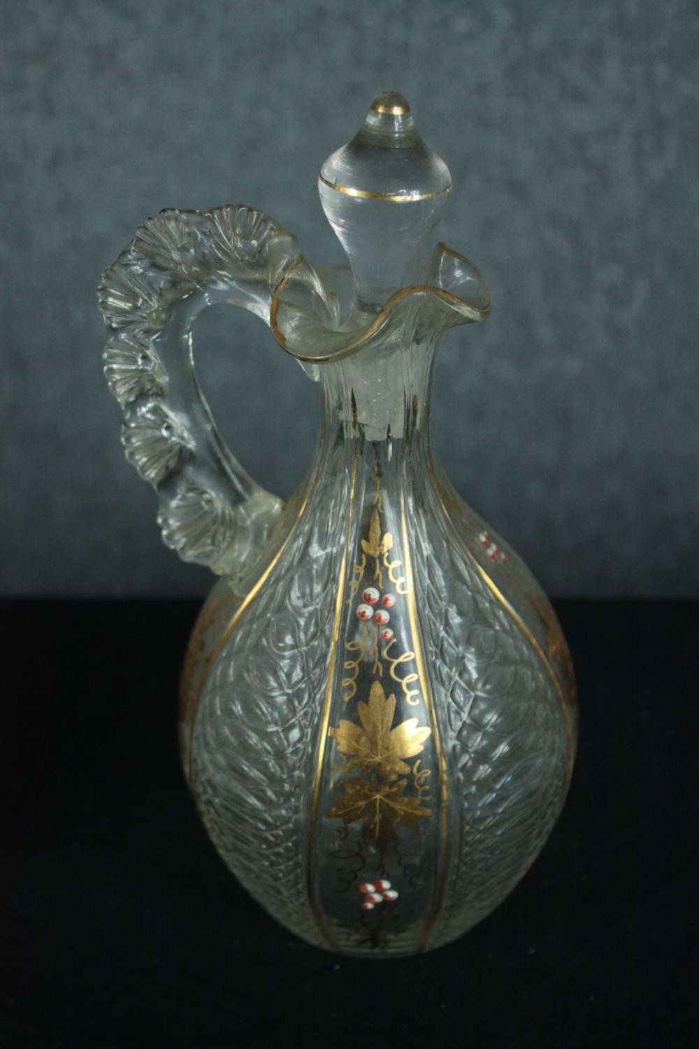 A collection of 19th century and 20th century mixed glass including a cut crystal decanter, an - Image 4 of 6