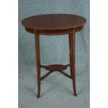 Occasional table, Edwardian mahogany with satinwood inlay. H.73 W.60 D.43cm.